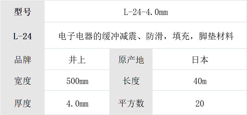 L-24-4.00mmT Japanese Inoue foam