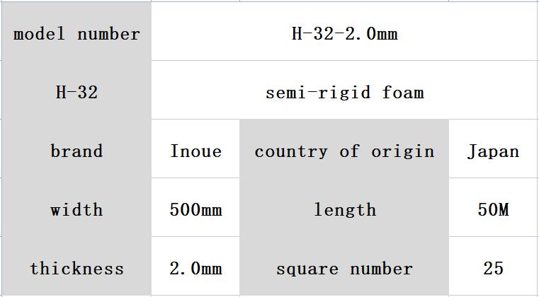 H-32 thickness 2.0mm Japan Inoue polyurethane foam